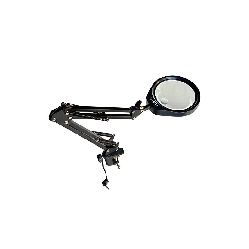 iGaging Magnifier LED Light Desk Magnifying Glass Lamp 8X 16X