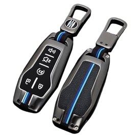 OTMIK Zinc Alloy Car Key Cover Case Compatible with Ford Edge Explorer F-150 F-250 Fusion Mondeo Sturdy Key Shell 5 Buttons (Matte Color)