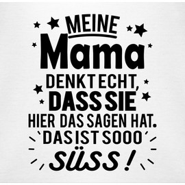 Shirtracer - Baby Bodysuit Boy Girl - Sayings - Meine Mama denkt echt dass sie hier das Sagen hat. Das ist sooo süß! - Black, 1 White