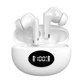 A90 Bluetooth earphones, equipped with an intelligent color touch screen, supporting ANC and ENC active noise reduction functions, wireless audio earbuds for better sound quality and comfort (WHITE)