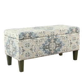 HomePop Large Decorative Storage Bench - Antiqued Blue