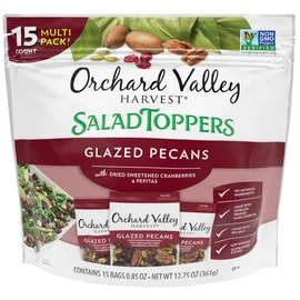 Orchard Valley Harvest Glazed Pecans Salad Toppers, 0.85 Ounce Bags (Pack of 15), with Cranberries and Pepitas, Non-GMO, No Artificial Ingredients, Healthy Snacks for Adults