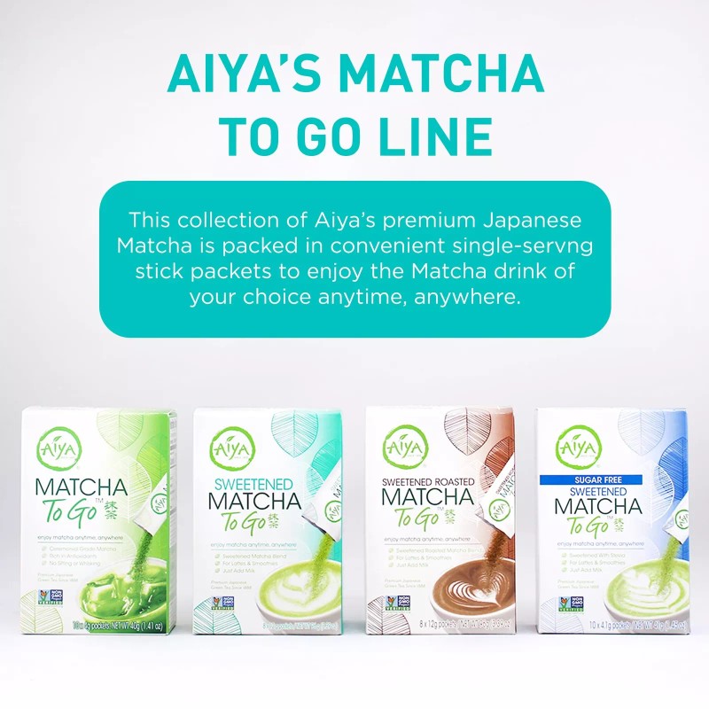 Aiya Japanese Sweetened Matcha To Go Sticks 0.42oz Pack of