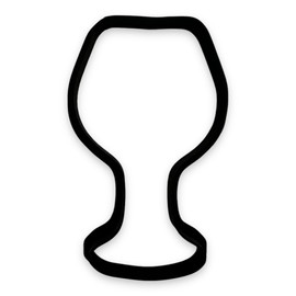 Wine Glass Cookie Cutter with Easy to Push Design (4.5 inches)