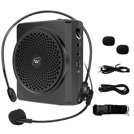 Mini Personal Voice Amplifier 16W Portable Rechargeable PA System Speaker with Wired Microphone Headset for Teachers Classroom Teaching Tour Guides Market Promotion Yoga Training