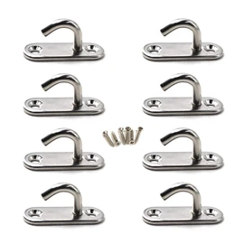 M5 Ceiling Hook Pad Eye Plate 305 Stainless Steel Wall Mount Hook Heavy Duty for Hanging (Pack of 8,Screws Included)