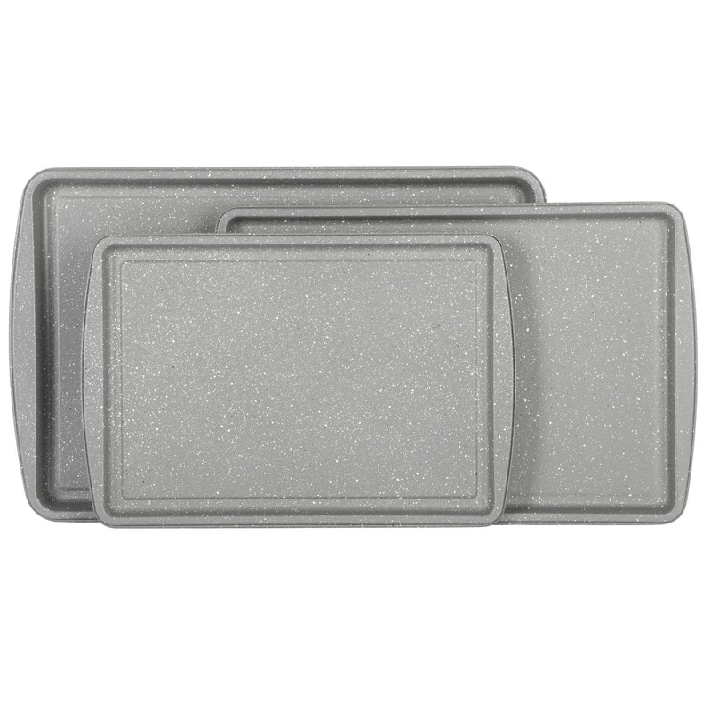 Oster Greystone 3 Piece Carbon Steel Nonstick Kitchen Baking Pans/Cookie