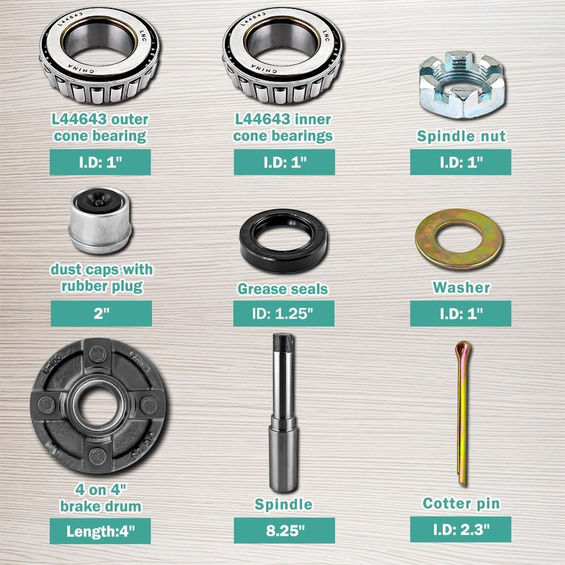 JADODE Trailer Idler Hub Kit 2000 lbs with 4-4" Bolt