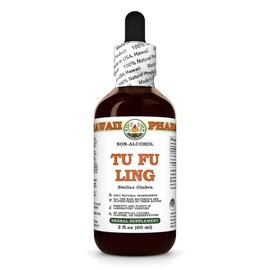 Tu Fu Ling (Smilax Glabra) Dry Root Glycerite, Made in Hawaii, All Natural, Vegan, Lab Tested Alcohol-Free Liquid Extract - 2 fl.oz