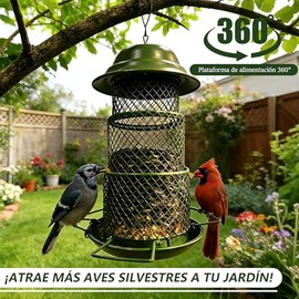 Comederos para Pajaros Exterior, Comedero para Aves, Bird Feeder a Prueba de Ardillas y Lluvia, Retráctil, Alimentación de 360°, Para Jardín y Terraza Exterior, Regalo para Amantes de Las Aves