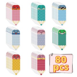 80PCS Back to School Name Tags for Classroom - Cute Face Clue Point Sticky Pencil Labels for Kindergarten Preschool Supplies,Desk Cubbies Locker Storage Bin Bulletin Board Decorations