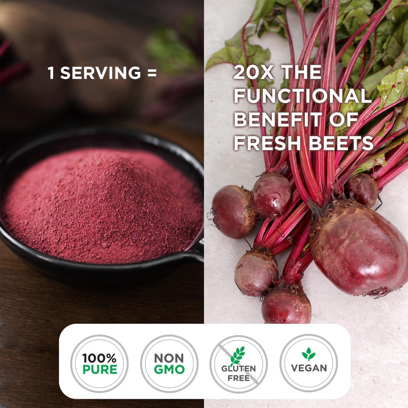 Vegs Beet Juice Powder - 20 X Ultra Concentrated Nitrates,