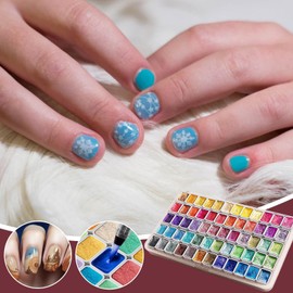 Pigment Powder | Pearl Pigment Art Watercolor,60 Colors Glitter Mineral Painting Palette Art Decoration Portable for Beginners Nails and Creative Projects