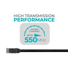 Monoprice Cat6 20ft Black Patch Cable UTP 24AWG 550MHz Pure Bare Copper Snagless RJ45 Flexboot Series Ethernet Cable- Pack of 1
