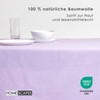 Homescapes Lilac Tablecloth with Hemstitch 100% Cotton 137 x 228