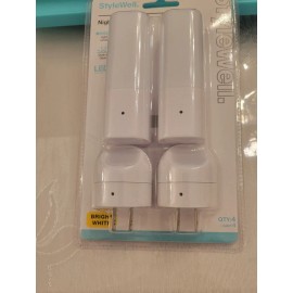 StyleWell 4 Pack Plug in LED Night Light Auto On Off Bright White Dusk to Dawn