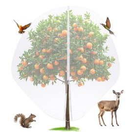 Red de malla grande para árboles frutales de 10 x 10 pies para proteger la fruta de ardillas, pájaros, insectos, ciervos y ratas, malla de jardín con cremallera y cordón para plantas de jardín de arándanos, melocotones, manzanas