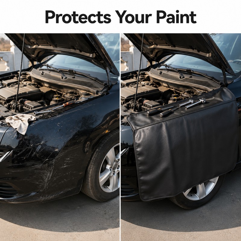 Universal Magnetic Car Fender Cover – Foldable Protective Work Mat