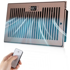 BIOWIND Quiet Register Booster Fan Fits 6" x 10" Register Holes, 10-Speed Smart Heating Cooling AC Vent Fan with Remote Control and Thermostat Control - Bronze