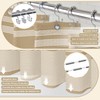 Britimes Beige Stripes Bathroom Sets with Shower Curtain and Rugs,