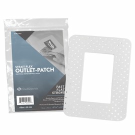 Strait-Flex Drywall Patch – Outlet-Patch for Electrical Box Repairs –Pre-Cut Drywall Repair Solution for Mis-Cuts and Damage Around Receptacles – Fast, Strong, Sandable – Fits Standard Boxes – 5-Pack