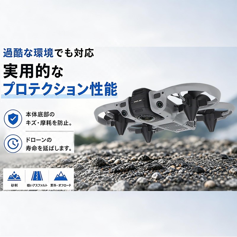 ＩＷＡＳＨＩ ランディングギア 着陸脚 DJI AVATA 360に対応 プロテクション アクセサリー 底部アップ 20mm
