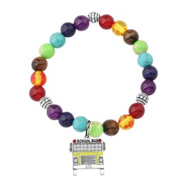 WSNANG Bus Driver Appreciation Gifts Bus Driver Charm Bracelet/Necklace Bus Driver Thank You Gift Retirement Gifts (Bus Driver C-BR)