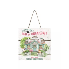 Handmade Cottontail Bed and Breakfast Easter Spring Handmade Wood Mini Small Sign