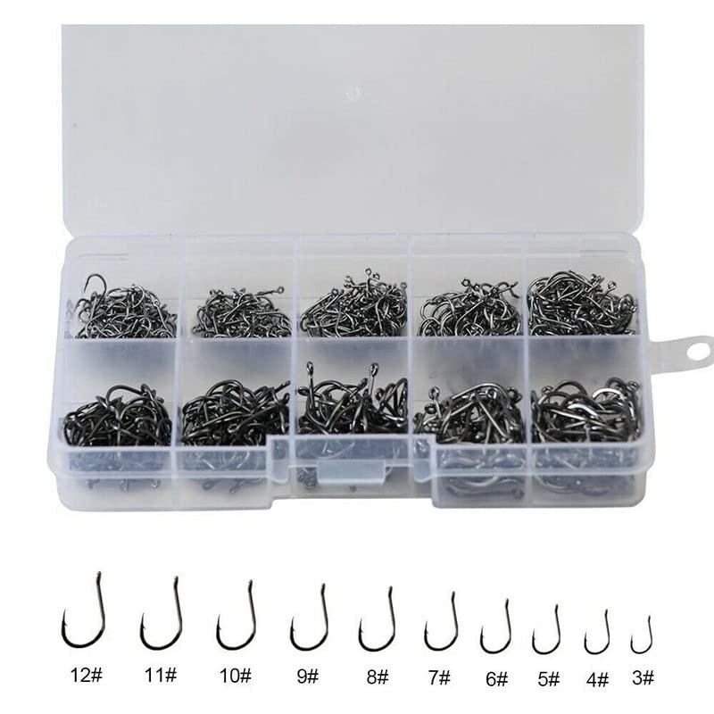 100x Chemically Sharpened Octopus Fishing Hook, Fishing Tackle 3-12# Small