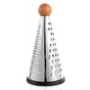 Cone Parmesan Cheese Grater - Stainless Steel Triple Function Wood