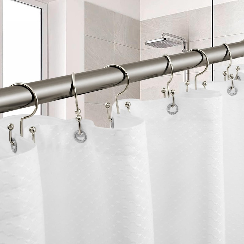 TOPROD 24 Pack Shower Curtain Hooks Rings, Double Sided Shower