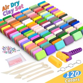 169 Pcs Air Dry Clay 120 Colors Modeling Model Magic Clay for Kids DIY Molding Starter Kit with Sculpting Tools,Ultra Light Soft Non-Toxic Arts & Crafts Gift for Boys Girls Birthday Party Favors