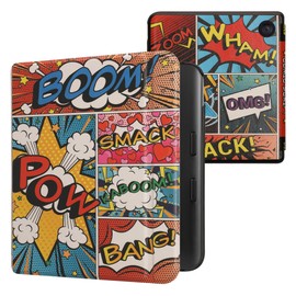 kwmobile Case Compatible with Kobo Libra Colour Case - eReader Cover - Comic Book Symbols Multicolor