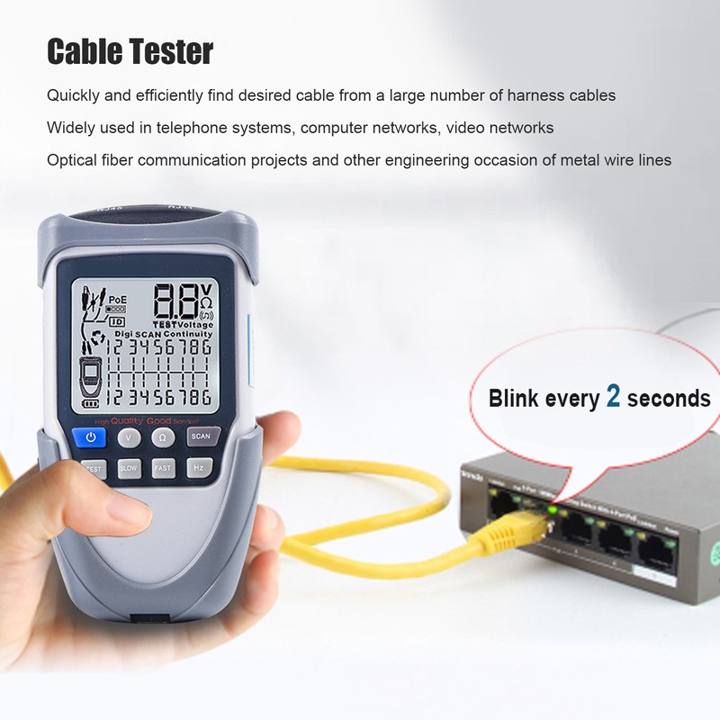 Network Cable Tester LCD Digital Analog Multifunction POE Wire Tracker