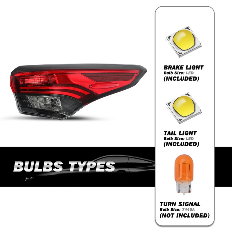 SOCKIR Tail Light Assembly for 2020-2022 Toyota Highlander Rear Outer