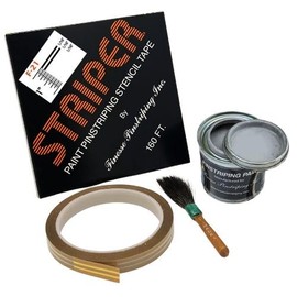 Finesse Pinstriping, Inc. Automotive Pinstriping KIT - Stencil/Brush/Paint - Pinstripe Your Car/Truck Results: 1/16 inch Stripe, 1/16 inch Space, 1/16 inch Stripe (Gray, 160 Foot roll)