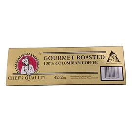 Chef's Quality Gourmet Roasted 100% Columbian Coffee - Ground - 42 2 Ounce Packets