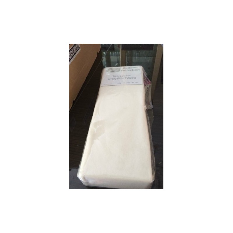 Cuddles Collection Cot Bed Jersey Fitted Sheet (Cream, Pack of