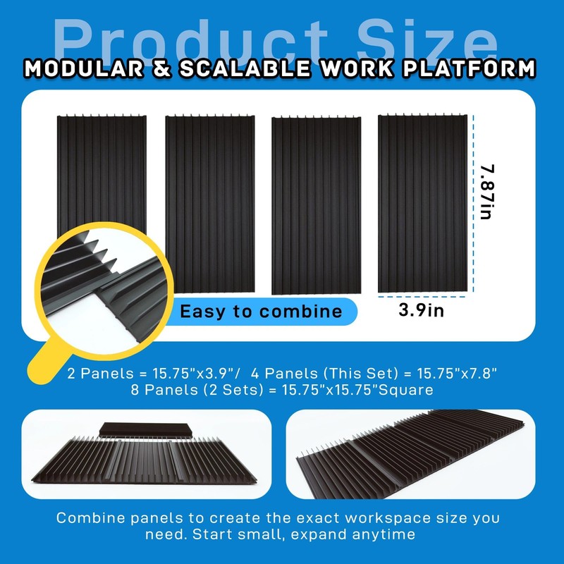 Hxszk 4-Pack Honeycomb Laser Bed Panels, Premium Black Anodized Aluminum