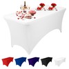 Spandex White Tablecloth 1 Pack [8FT] Tight, Fitted Tablecloth Stretchable