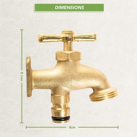 Garden Mile Solid Brass Outdoor Tap Take Anywhere Outside Tap Kit Compatible with Hose Fittings - Ideal Outside Taps Connector for Garden Hose Allotments Stables Builder Yards