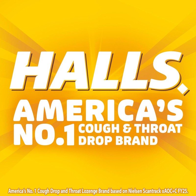 HALLS Relief Honey Lemon Sugar Free Cough Drops, Value Pack,