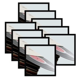 eletecpro 12.5x12.5 Vinyl Record Frame, Matte Black Album Picture Frame Fits 12x12 LP and Cover, Sturdy Lightweight Wall Art Display for Home and Music Studio Gallery Decor, Easy Wall Mount, 9 Pack
