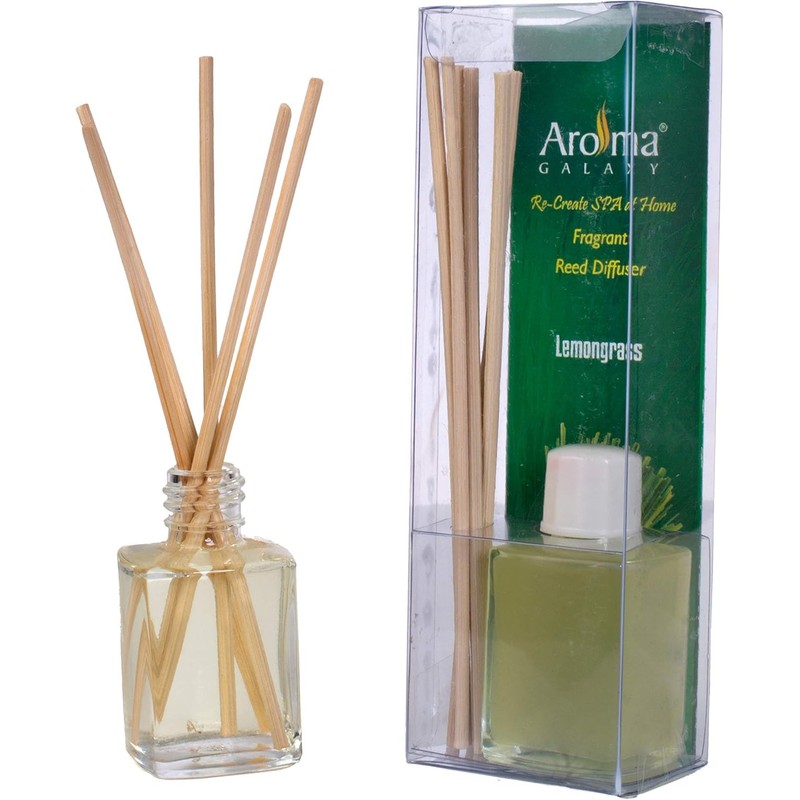 AROMA GALAXY Lemon Grass Scent Reed Diffuser Set/Aroma Reed Diffuser/Scented