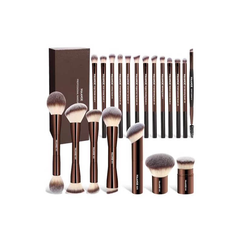 MAANGE Makeup Brushes 20Pcs with Gift Box, Aluminum Make up