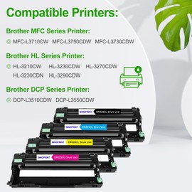 SINOPRINT DR223/DR223CL Imaging Drum Unit High Yield Compatible with Brother HL-L3210CW L3230CDW L3270CDW L3290CDW MFC-L3710CW L3750CDW L3770CDW Printer (4 Pack-1 Black 1 Cyan 1 Magenta 1 Yellow)