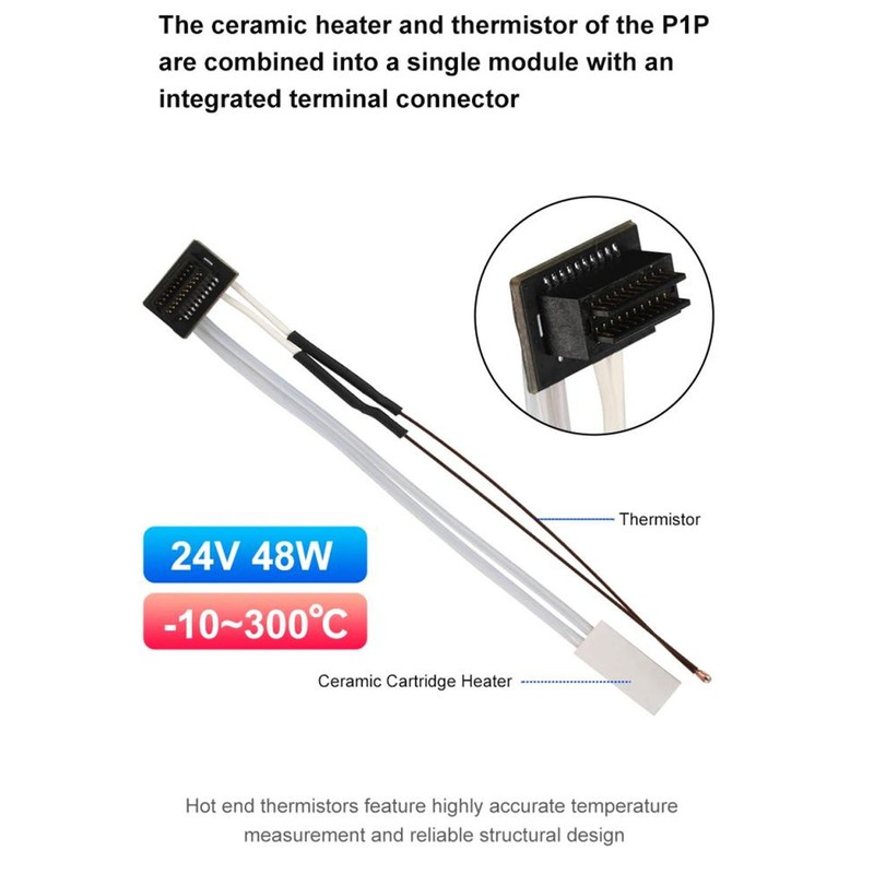 24V 48W Ceramic Cartridge Heater with Fixed Clip 300 Degree