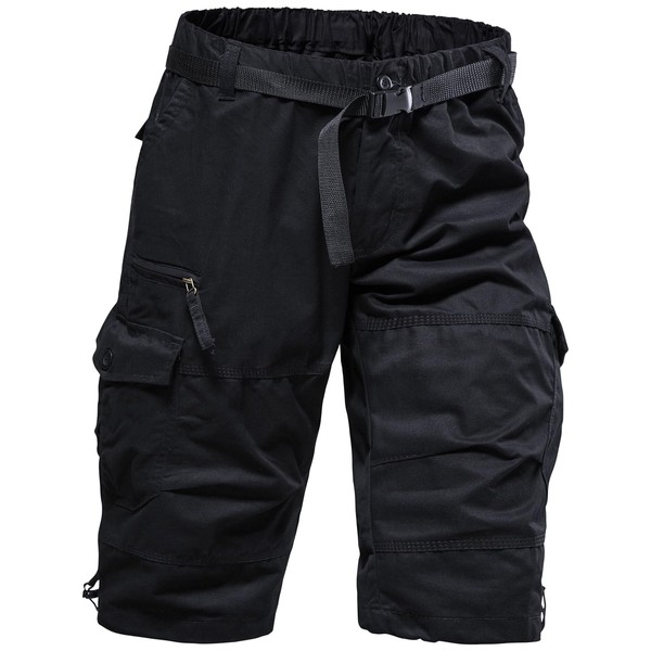 Mylldey Men's Cargo Shorts 3/4 Relaxed Fit Mens Running Shorts