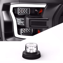 SpeedTech Lights Flare 360 Degree LED 18W Strobe Light for Police Cars, Construction Trucks, Service Vehicles, Plows, Emergency Vehicles. Surface Mount Grille Flashing Light - Clear/Clear