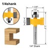 Exqutoo 1/4 Inch Shank Rabbet Router Bit Set with 6